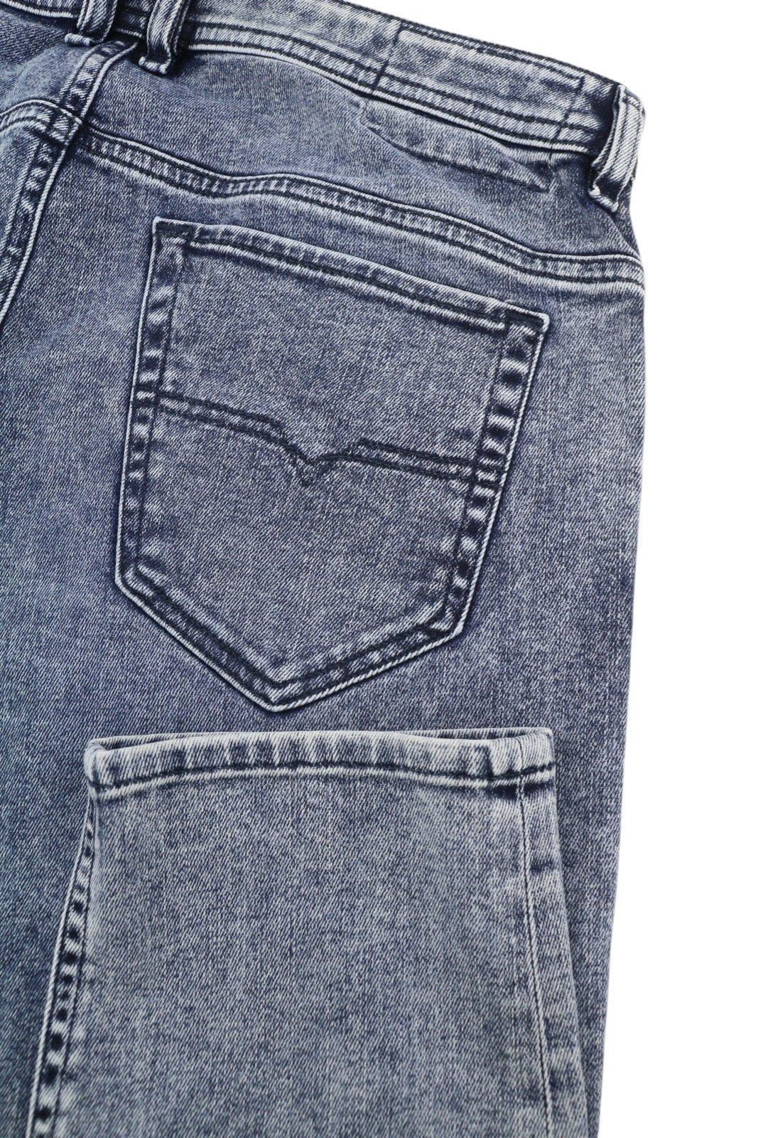 DIESEL Mharky 083AY Men Jeans W34 Blue Faded Slim Fit Zip Fly Denim