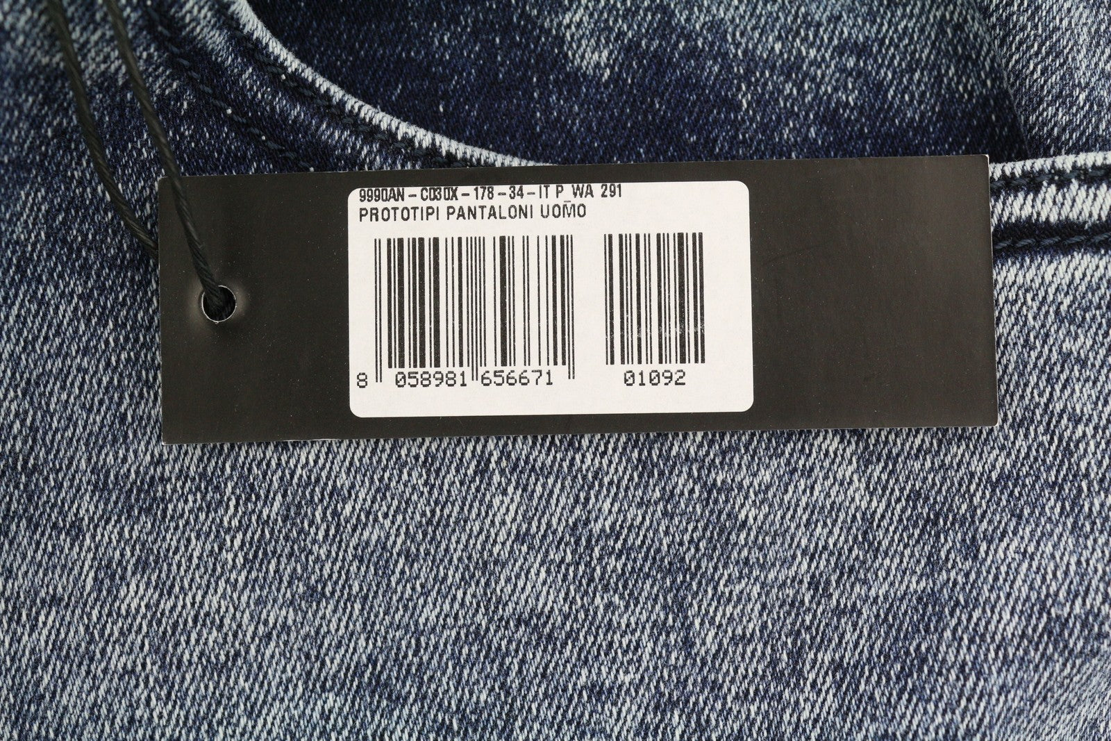 DIESEL Mharky 083AY Men Jeans W34 Blue Faded Slim Fit Zip Fly Denim