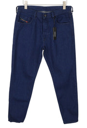 DIESEL Mharky 0078F Men Jeans W34 Dark Blue Tapered Fit Button Fly Denim