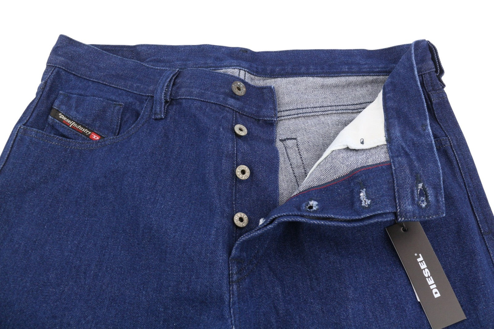 DIESEL Mharky 0078F Men Jeans W34 Dark Blue Tapered Fit Button Fly Denim