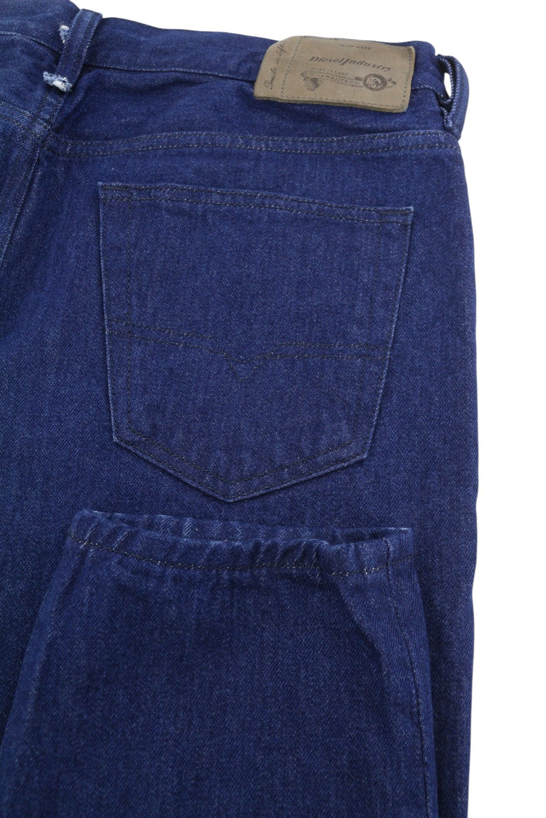 DIESEL Mharky 0078F Men Jeans W34 Dark Blue Tapered Fit Button Fly Denim