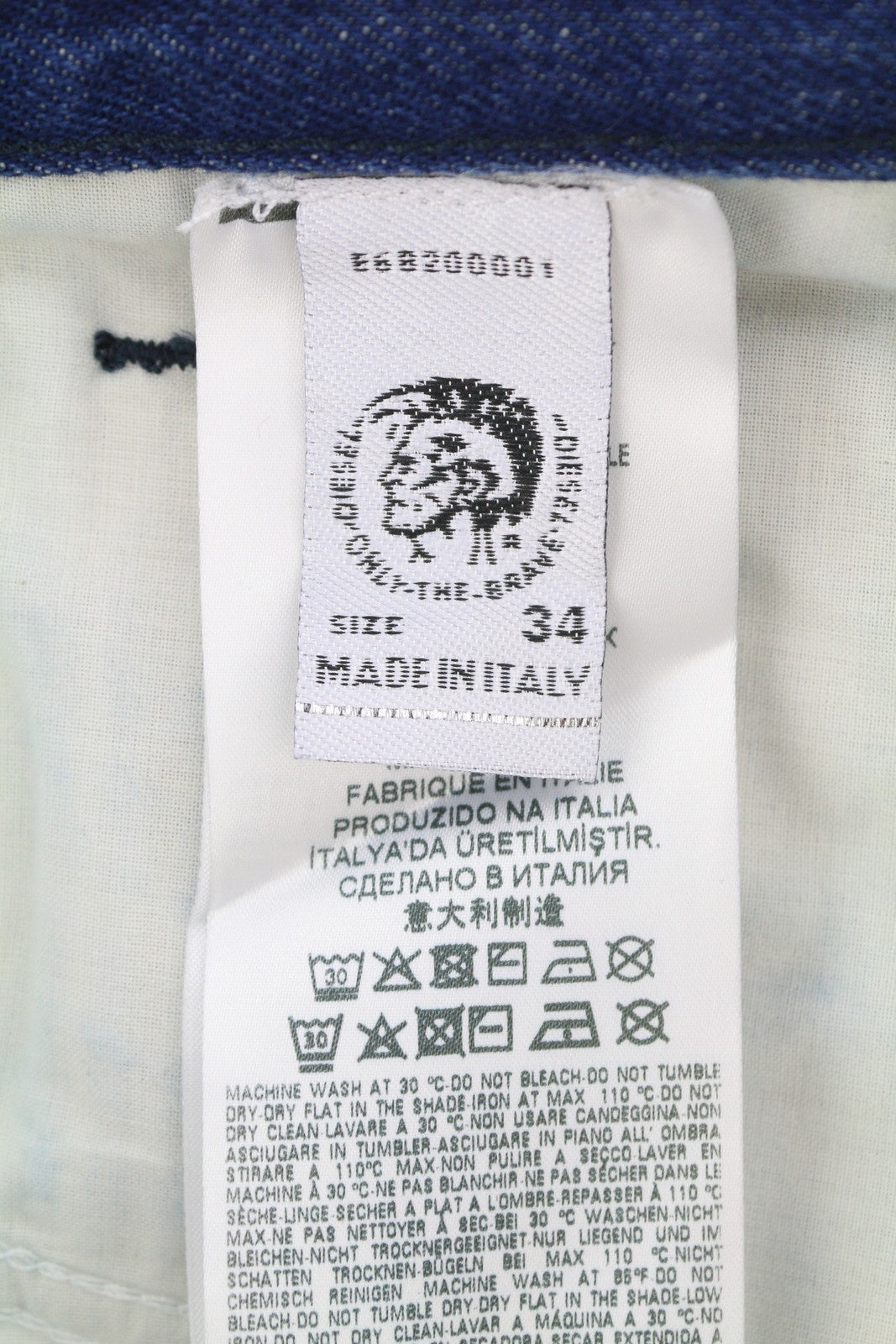 DIESEL Mharky 0078F Men Jeans W34 Dark Blue Tapered Fit Button Fly Denim