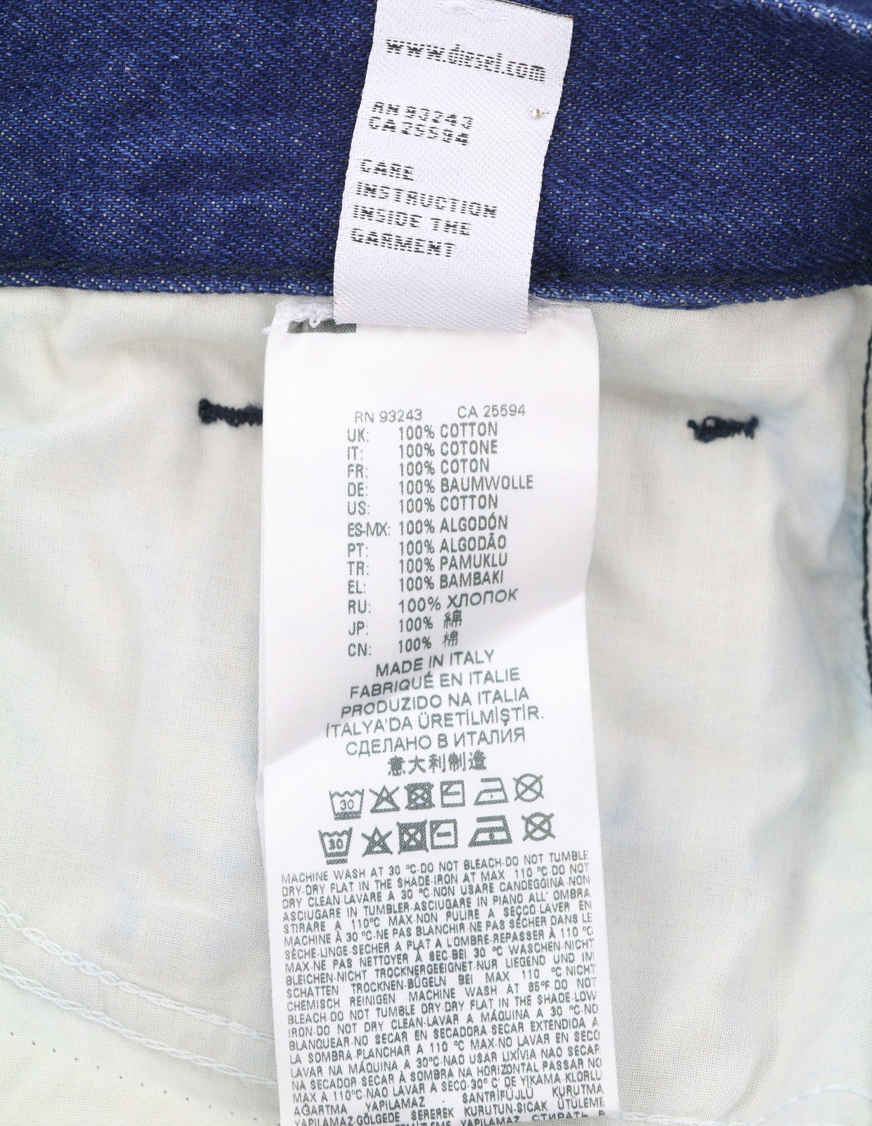 DIESEL Mharky 0078F Men Jeans W34 Dark Blue Tapered Fit Button Fly Denim