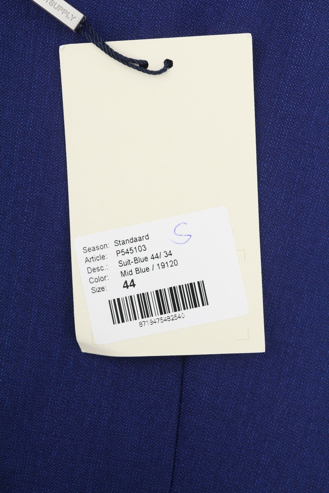 SUITSUPPLY Ferrara Men Waistcoat UK34R Blue Button-Up Single Breasted Formal