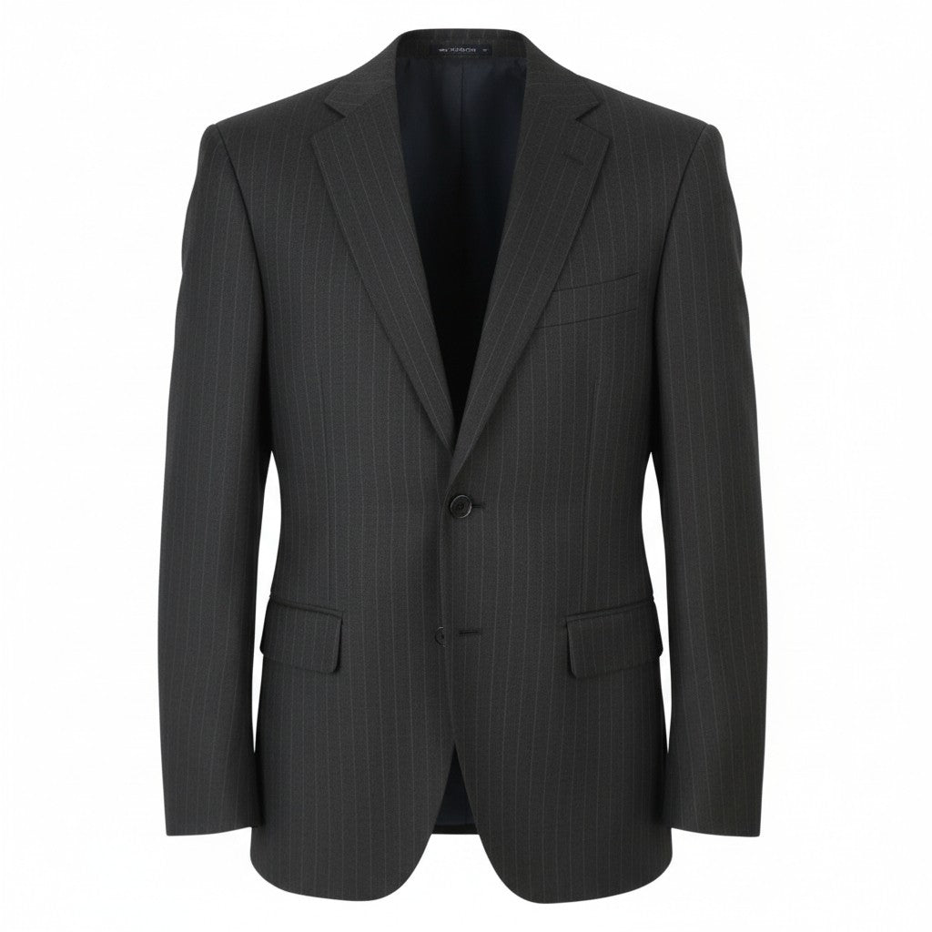 SUITSUPPLY Napoli Men Blazer UK38R Grey Wool Pinstriped Single Breasted