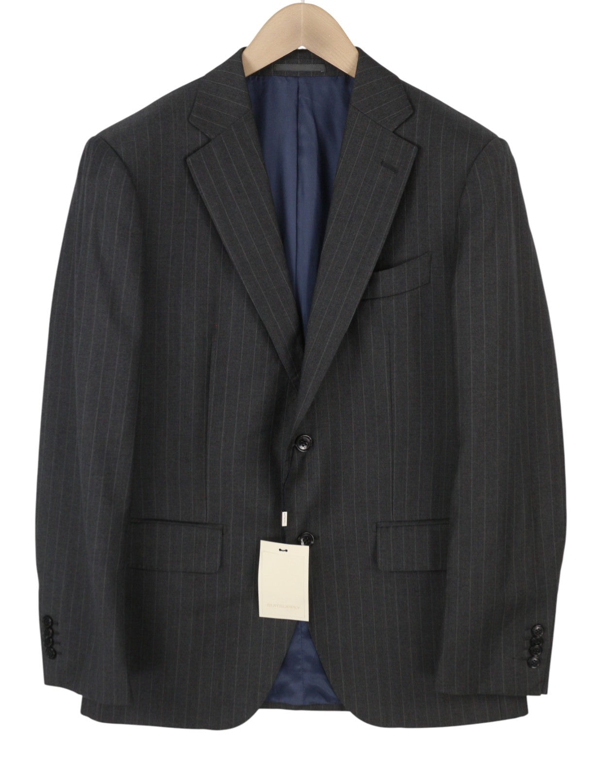 SUITSUPPLY Napoli Men Blazer UK38R Grey Wool Pinstriped Single Breasted