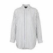 SCOTCH & SODA Men Shirt M Long Fit Oversizer Striped Button-Up Cotton White