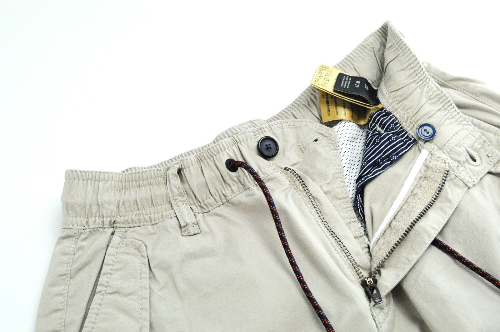 SCOTCH & SODA Ams Couture Men Shorts W28 Grey Cotton Stretch Multi Pocket Cargo