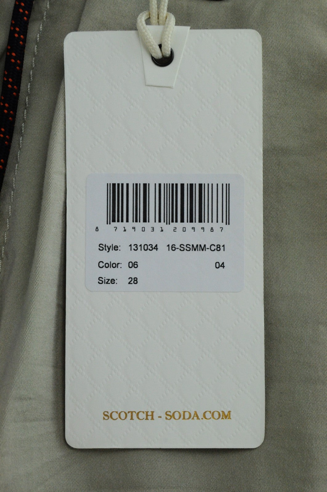 SCOTCH & SODA Ams Couture Men Shorts W28 Grey Cotton Stretch Multi Pocket Cargo