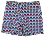 SUITSUPPLY Women Shorts 38 Blue Red Geometric Patterned Summer Casual