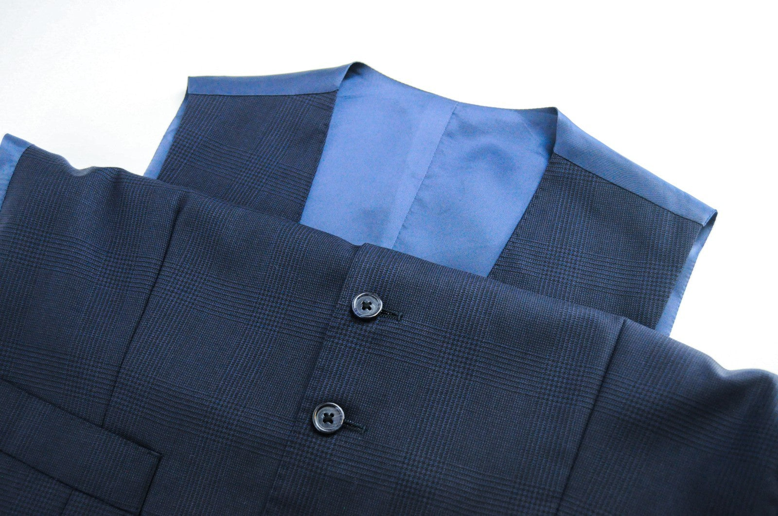 SUITSUPPLY Lazio Men Waistcoat UK34 Blue Pure Wool Single-Breasted Classic