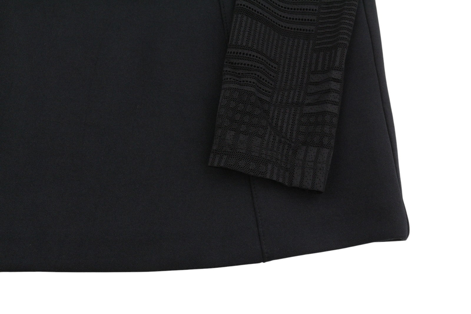 DESIGUAL Night Women Dress S Black Textured Sheer Long Sleeves Mini