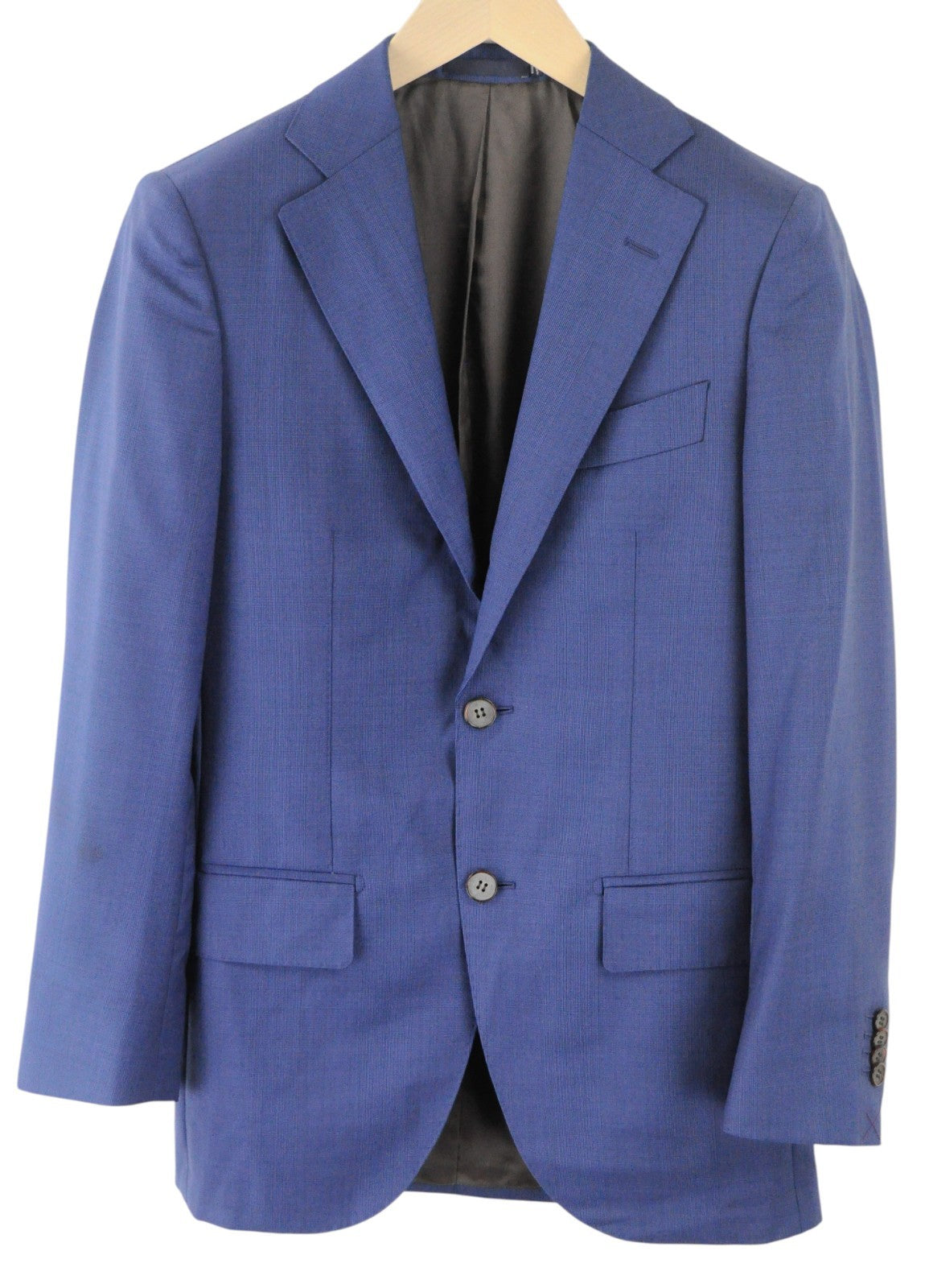 SUITSUPPLY Lazio Men Blazer UK32R Pure Wool Super 110's Blue Slim Notch Lapel