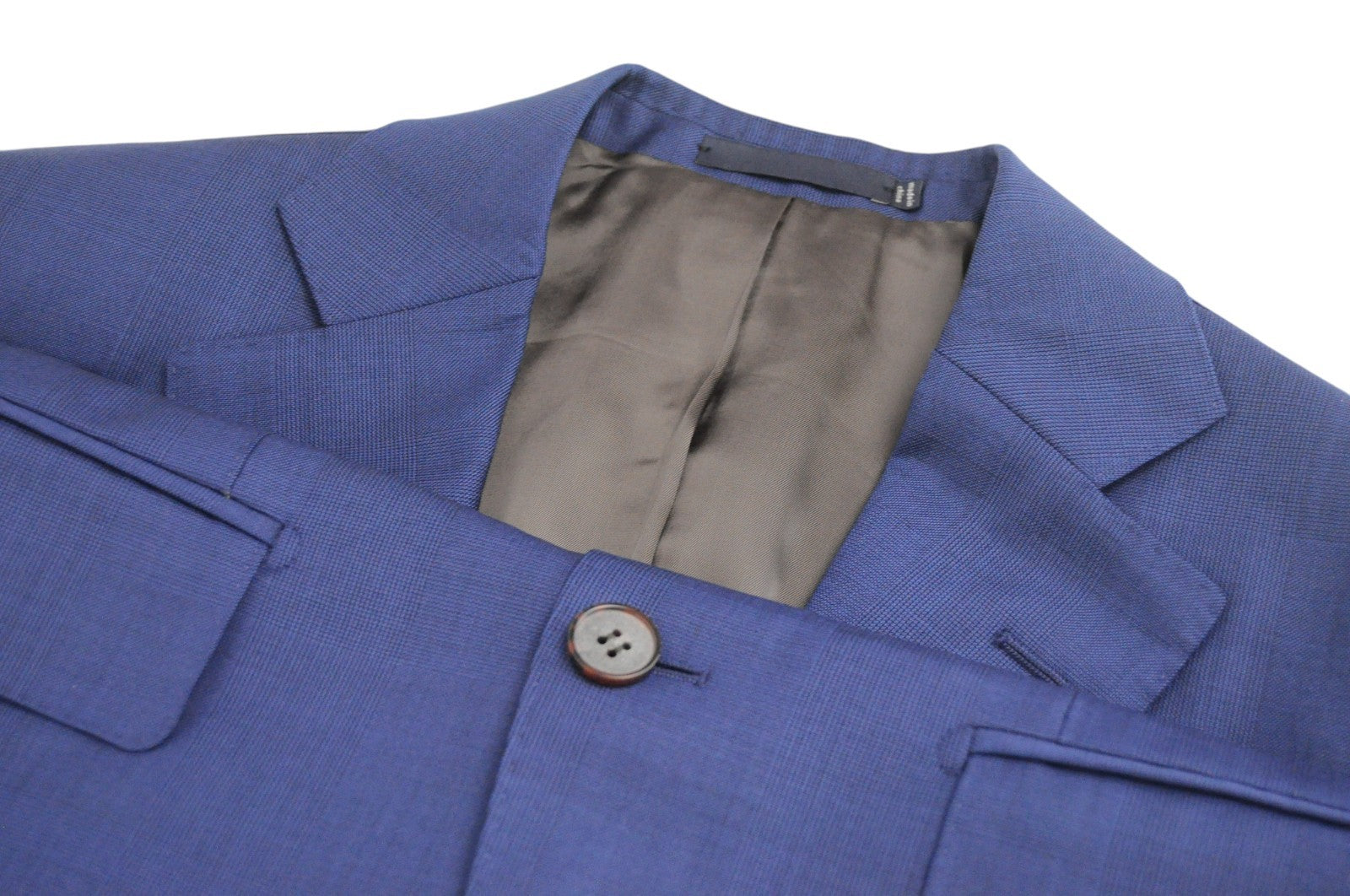 SUITSUPPLY Lazio Men Blazer UK32R Pure Wool Super 110's Blue Slim Notch Lapel