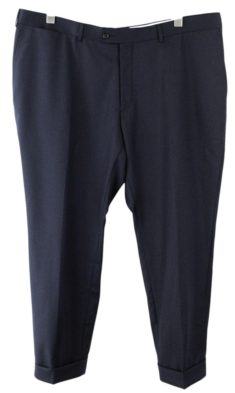 SUITSUPPLY Men Trousers UK44S Navy Pure Wool Slit Pocket Classic Pleated Lined