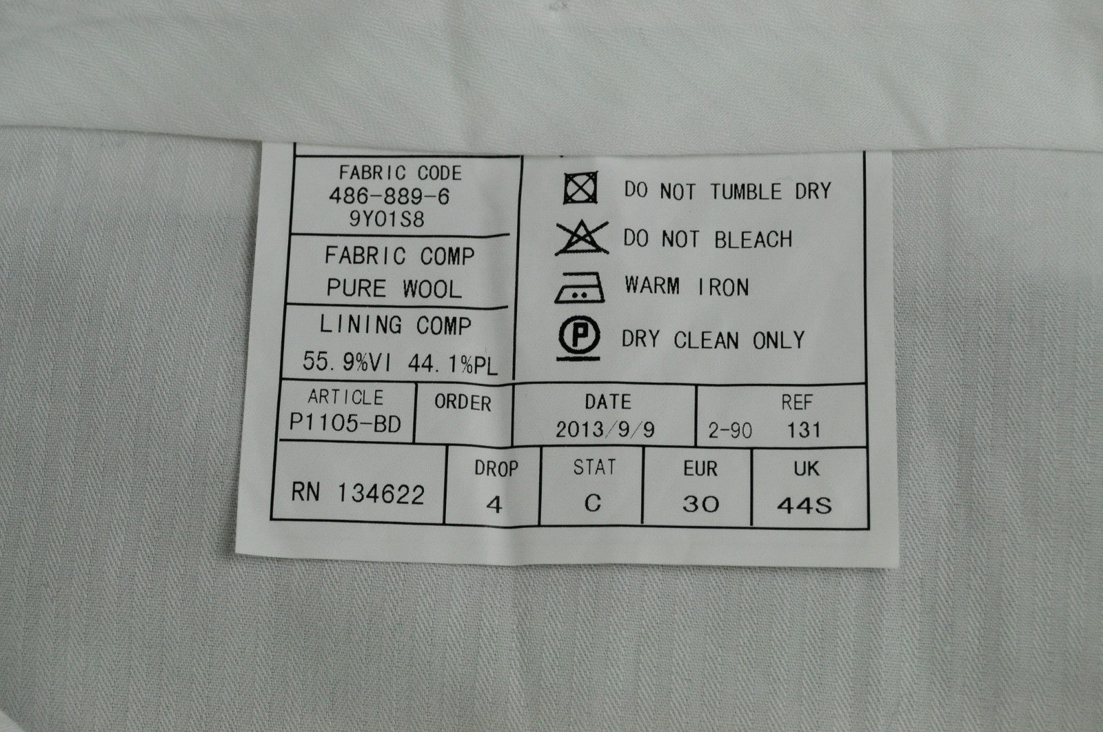 SUITSUPPLY Men Trousers UK44S Navy Pure Wool Slit Pocket Classic Pleated Lined