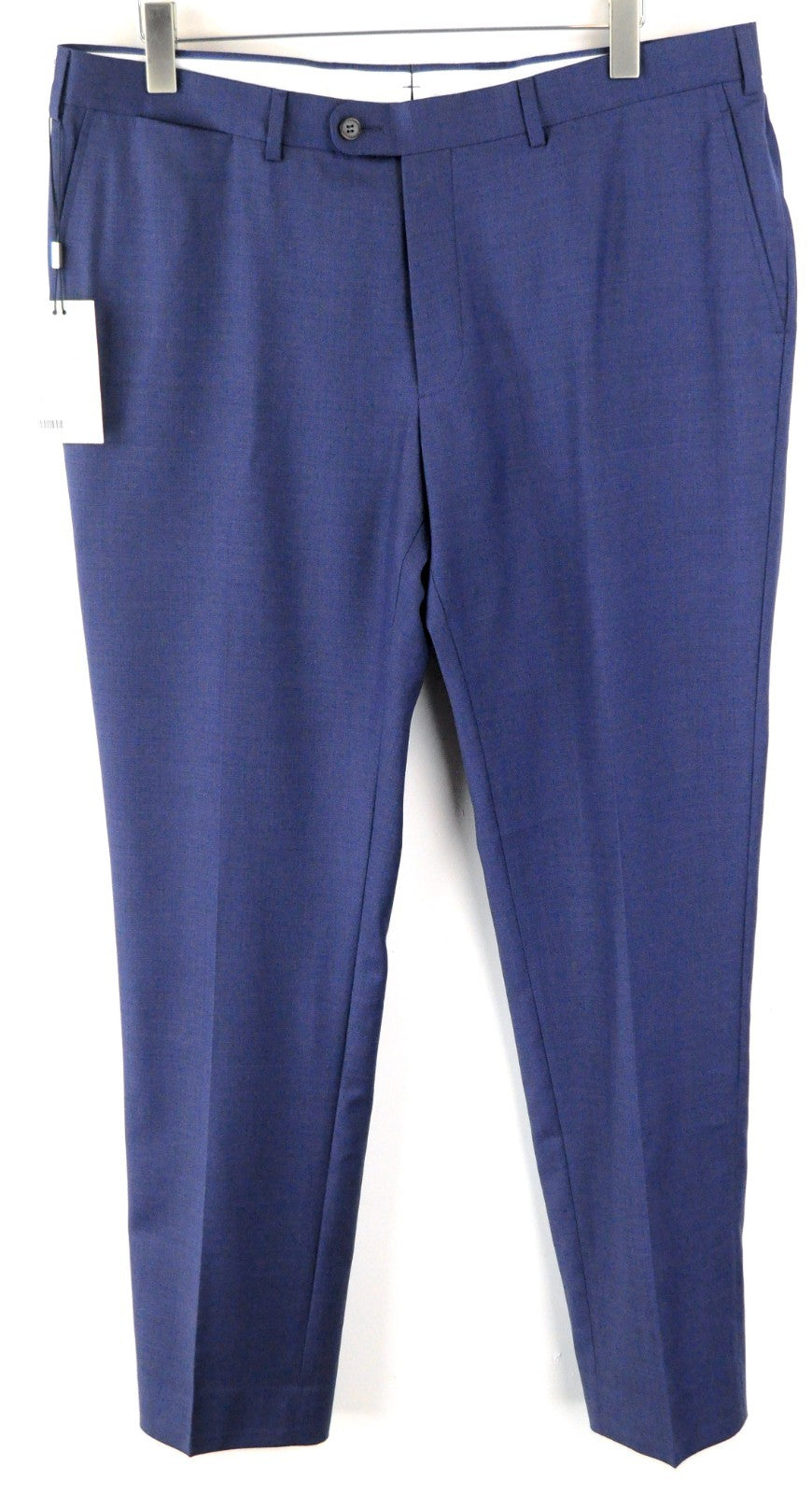 SUITSUPPLY Brescia Men Trousers UK38S Blue Wool Pleated Lined Classic Formal
