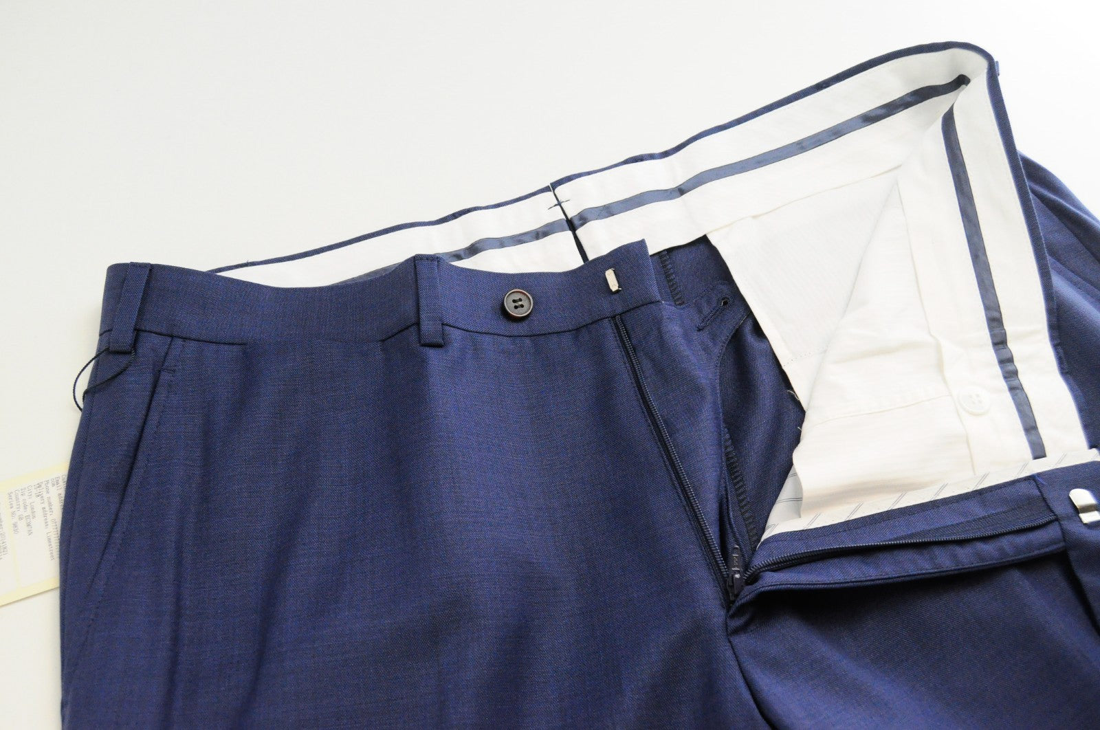 SUITSUPPLY Brescia Men Trousers UK38S Blue Wool Pleated Lined Classic Formal