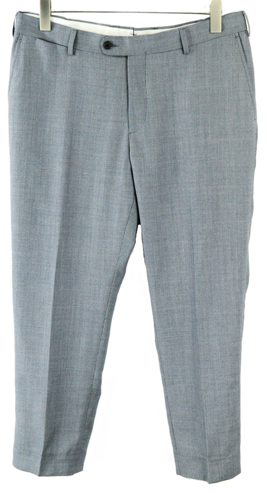 SUITSUPPLY Brescia Men Trousers UK40S Blue Pure Wool Lined Pleated Slit Pocket