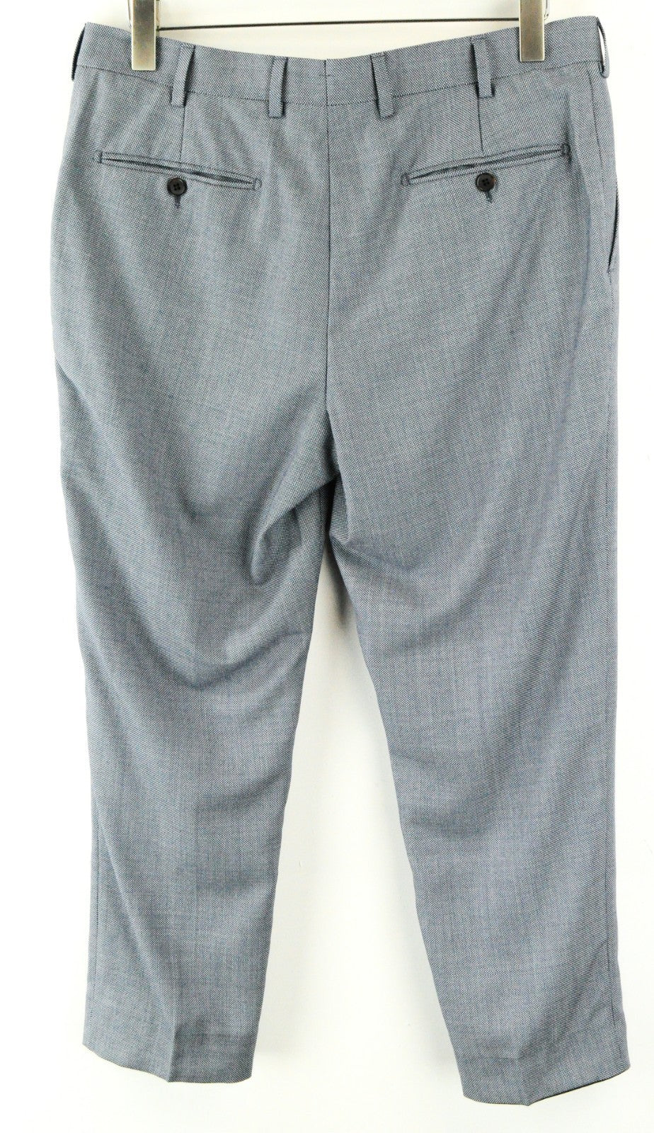 SUITSUPPLY Brescia Men Trousers UK40S Blue Pure Wool Lined Pleated Slit Pocket