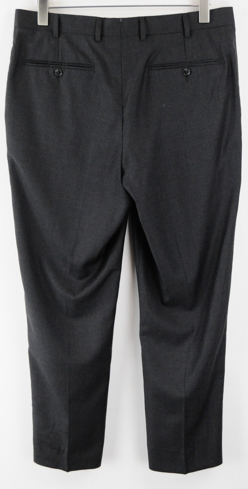 SUITSUPPLY Brescia Men Trousers UK42L Dark Grey Pure Wool Pleated Lined Classic