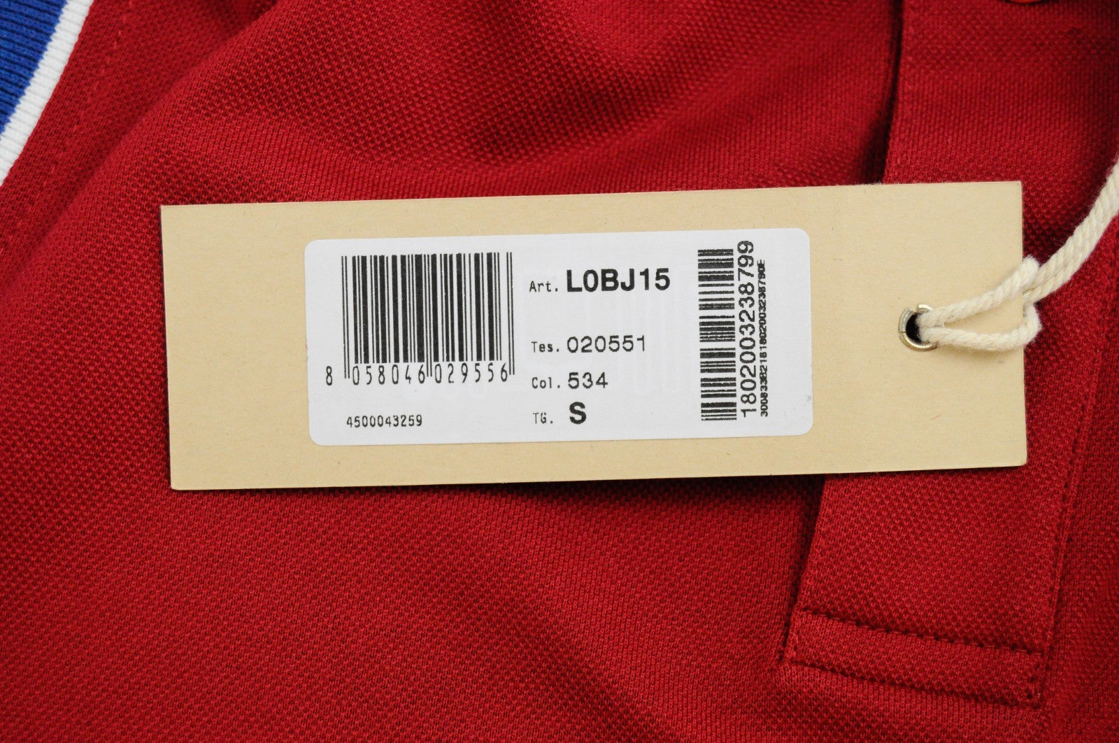 HARMONT & BLAINE Men T-Shirt S Red Pure Cotton Blue Details Short Sleeved Polo