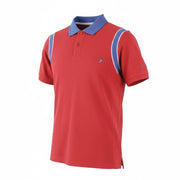 HARMONT & BLAINE Men T-Shirt S Red Pure Cotton Blue Details Short Sleeve Polo