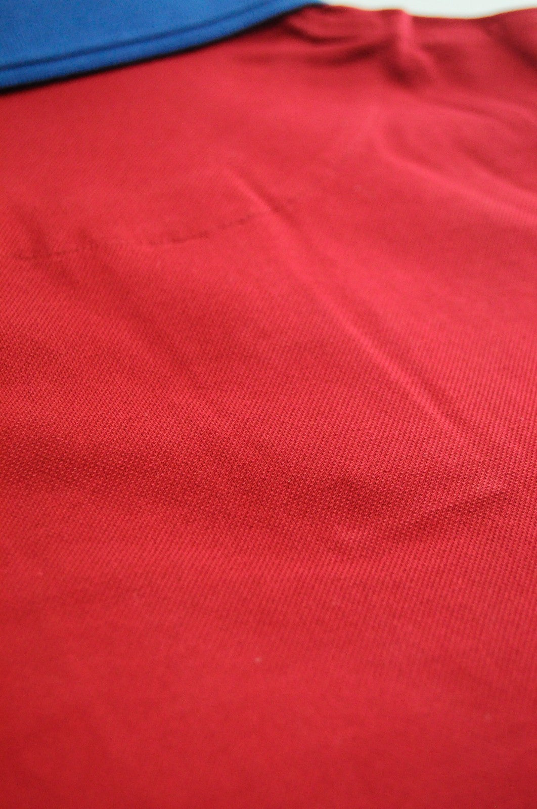 HARMONT & BLAINE Men T-Shirt M Red Logo Cotton Blue Details Short Sleeve Polo