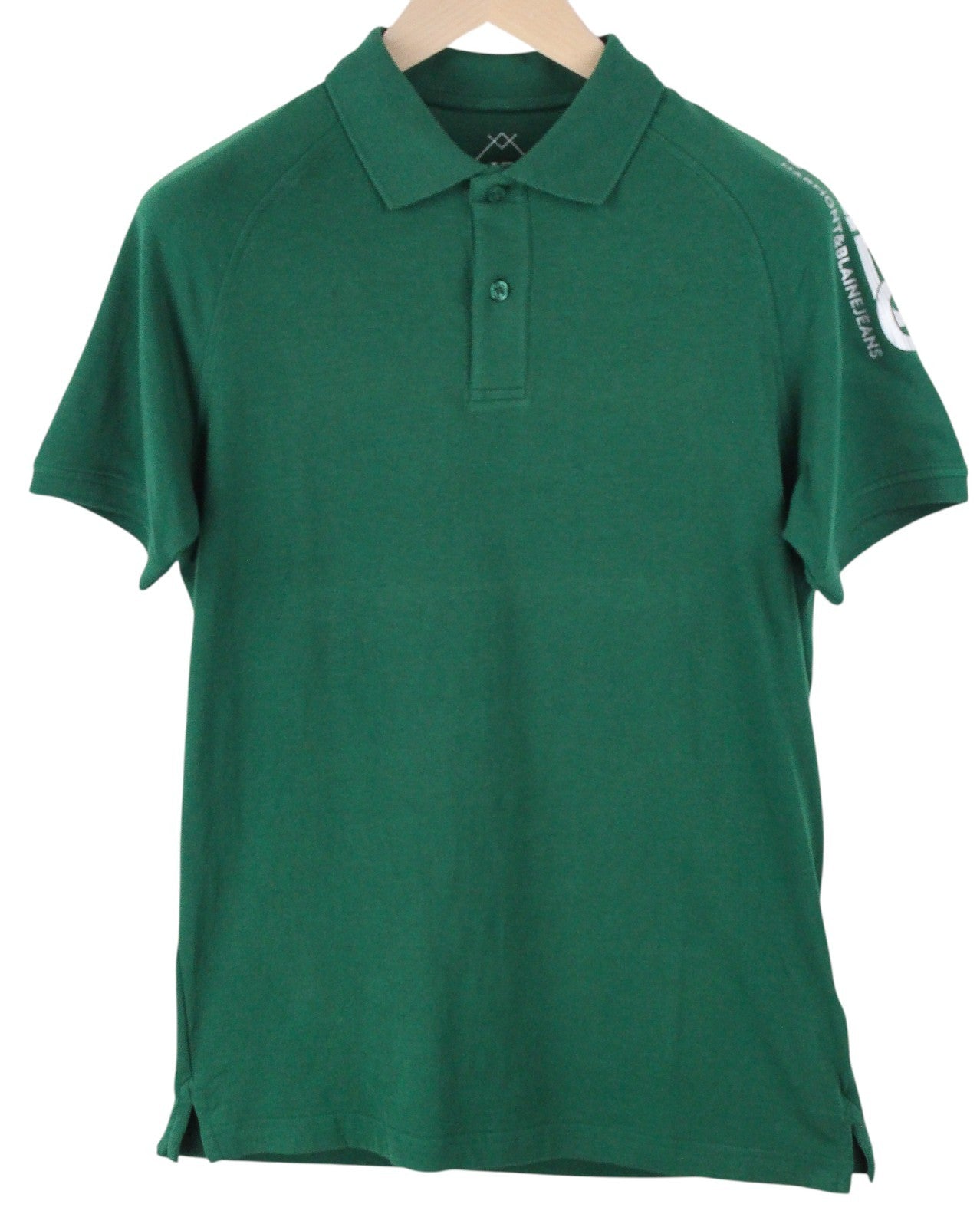 HARMONT & BLAINE Men T-Shirt L Green Cotton Stretch Short Sleeved Casual Polo