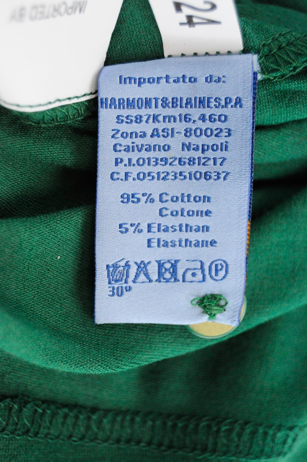 HARMONT & BLAINE Men T-Shirt L Green Cotton Stretch Short Sleeved Casual Polo