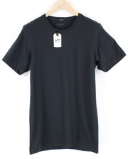 DENHAM Tubular Women T-Shirt S Black Pure Cotton Short Sleeved Round Neck Plain