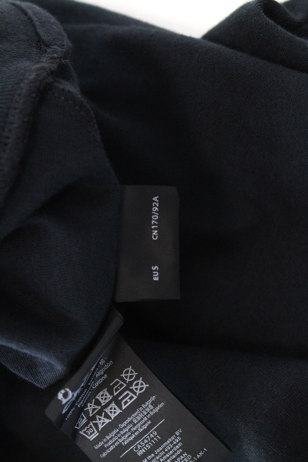 DENHAM Tubular Women T-Shirt S Black Pure Cotton Short Sleeved Round Neck Plain