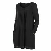 MAISON SCOTCH Women Dress L Black Long Sleeved 2in1 Layered Pocketed Pull On
