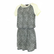 MAISON SCOTCH Women Dress S Grey Animal Print Short Sleeved Lightweight Short