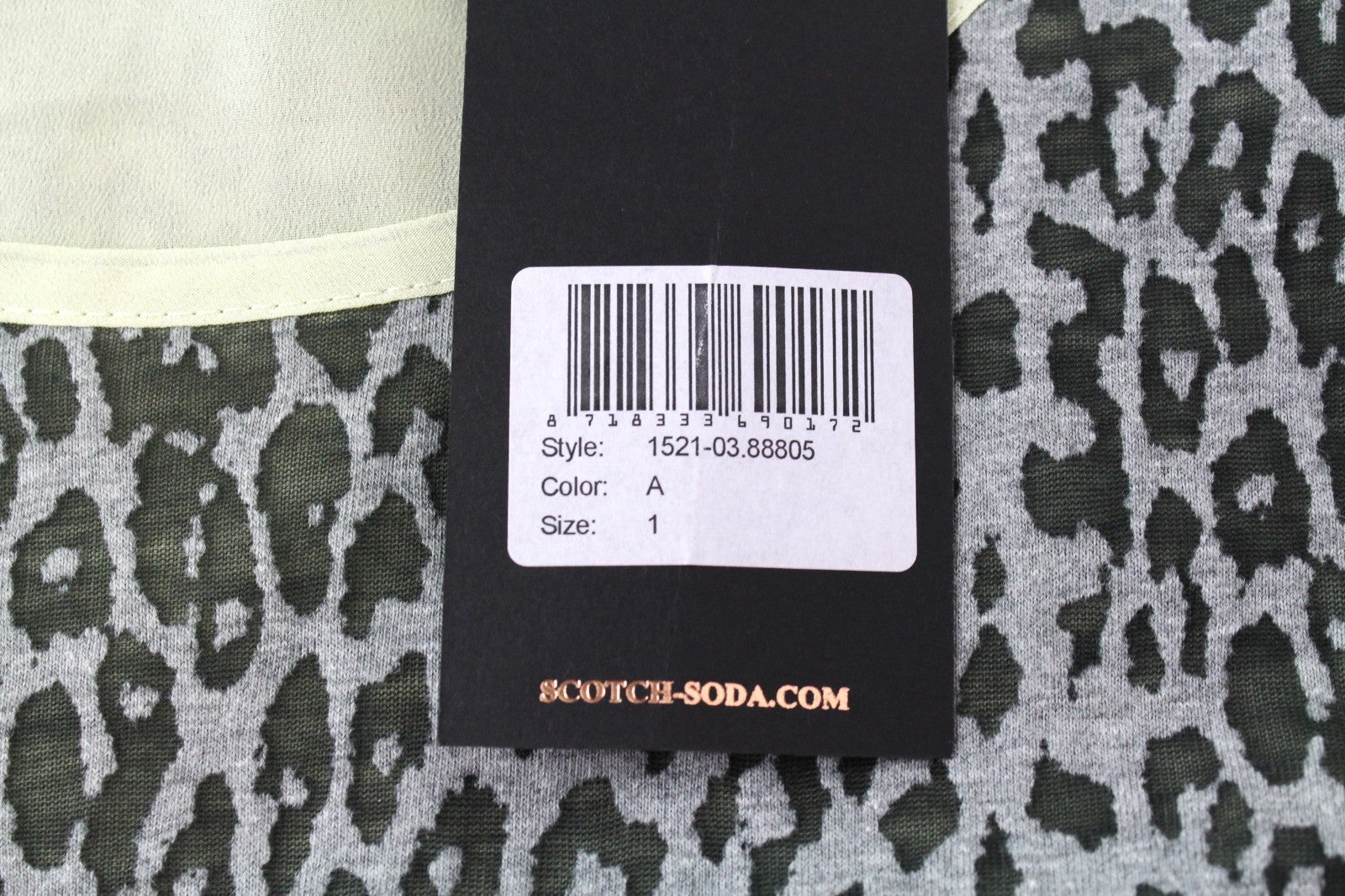 MAISON SCOTCH Women Dress S Grey Animal Print Short Sleeved Lightweight Short