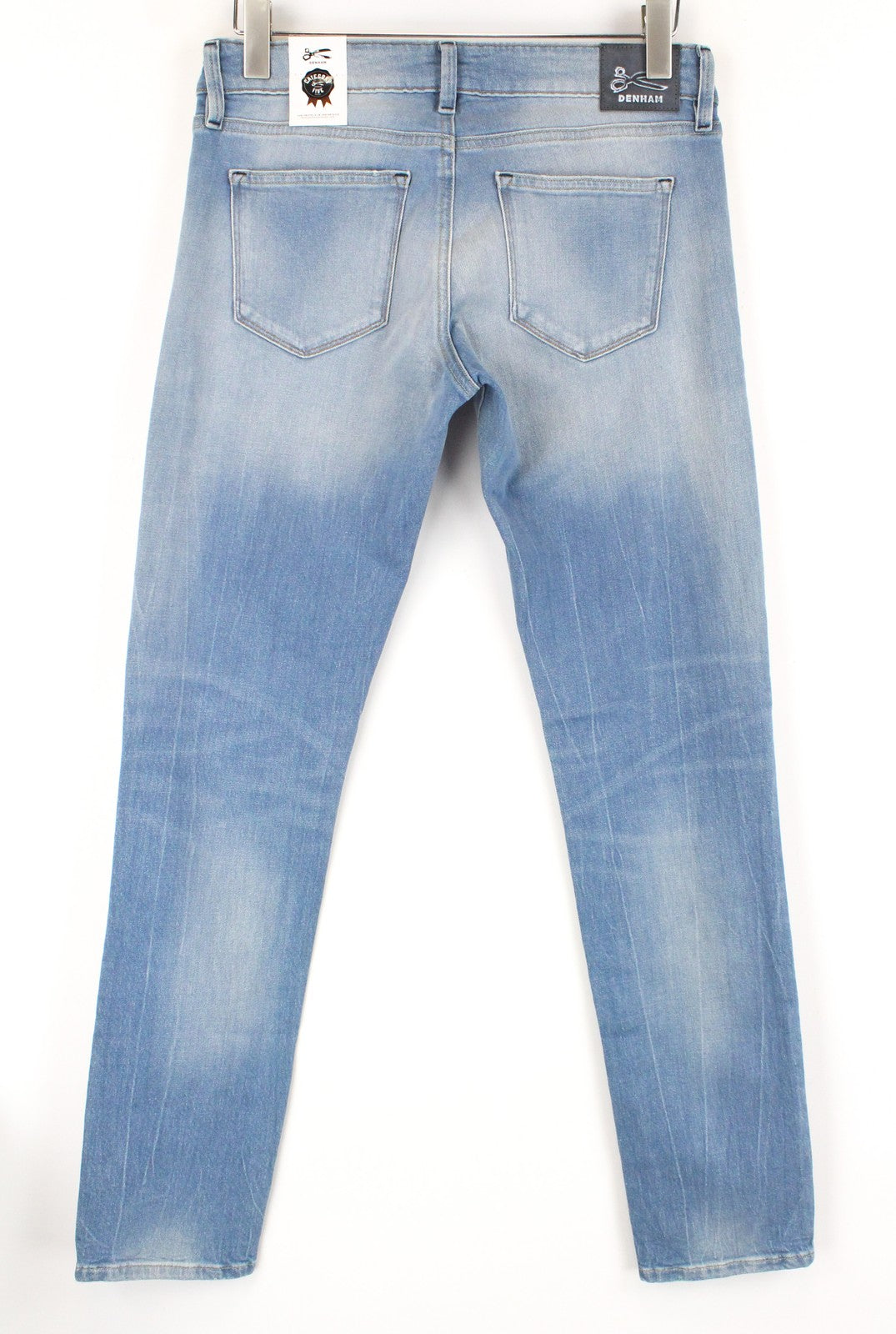 DENHAM Sally Women Jeans W27/L32 Blue Cotton Stretch Straight Fit Washed Denim