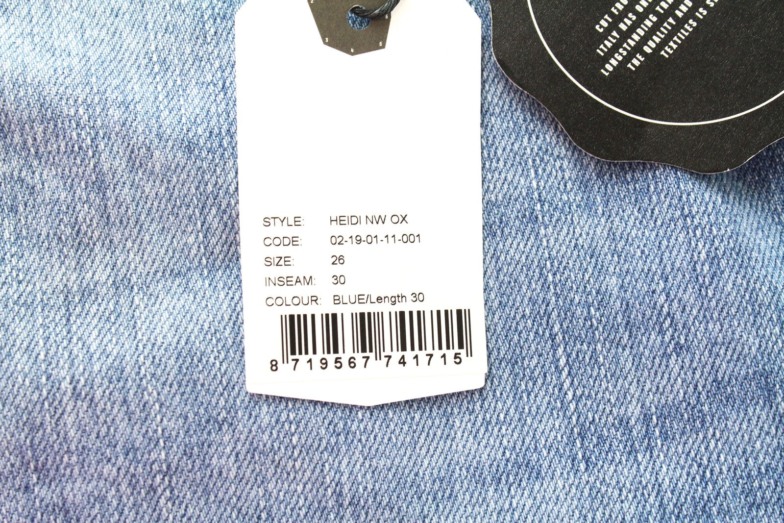 DENHAM Heidi Women Jeans W26/L30 Blue Cotton Stretch High Rise Straight Washed