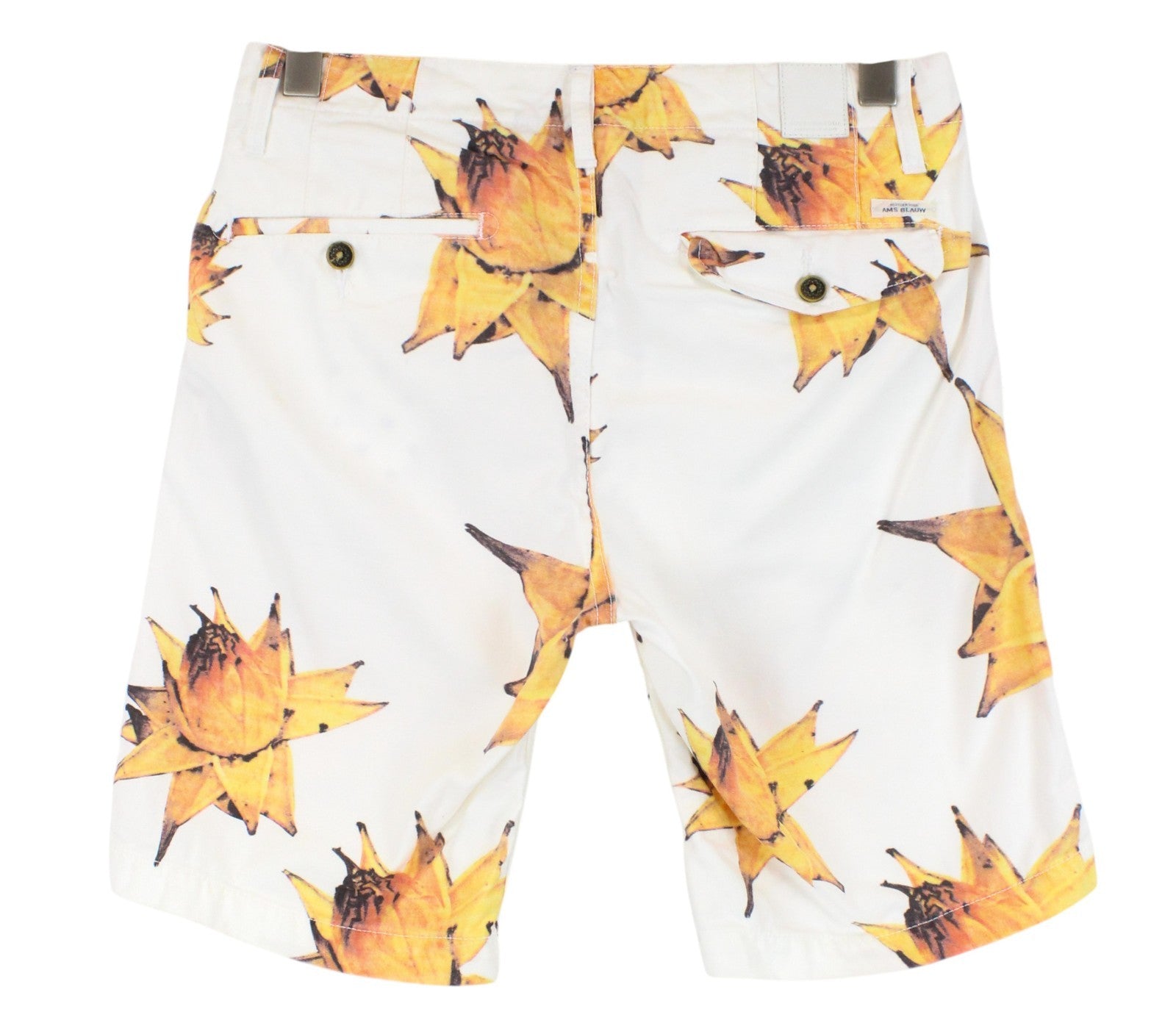 SCOTCH & SODA Ams Couture Men Shorts W28 White Pure Cotton Flower Patterned