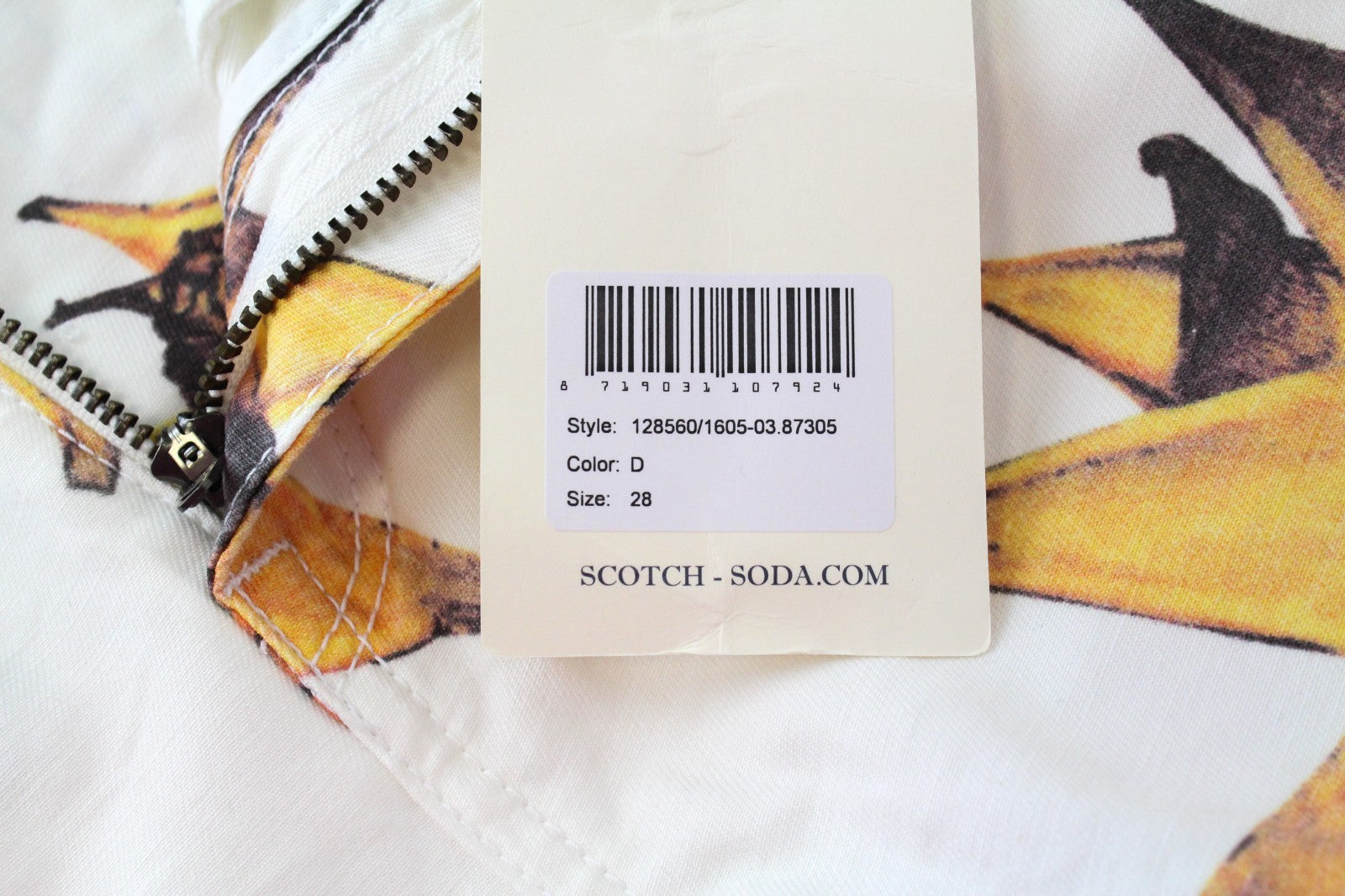 SCOTCH & SODA Ams Couture Men Shorts W28 White Pure Cotton Flower Patterned