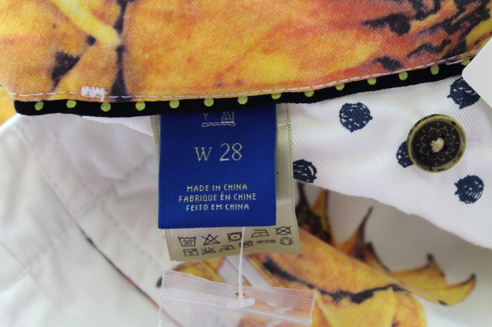 SCOTCH & SODA Ams Couture Men Shorts W28 White Pure Cotton Flower Patterned