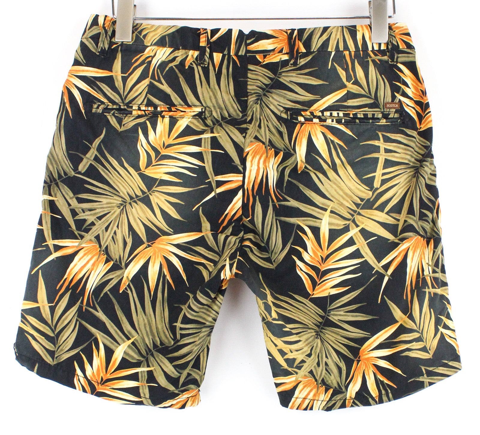 SCOTCH & SODA Ams Couture Men Shorts W30 Washed Black Pure Cotton Patterned