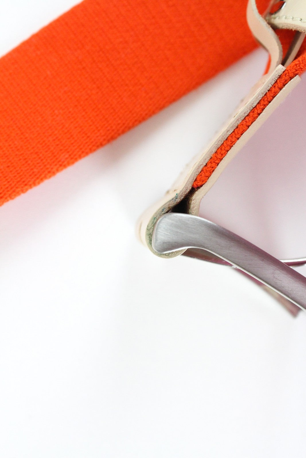 HARMONT & BLAINE Men Belt 100 cm Orange Leather Detailed Squared-End Buckled