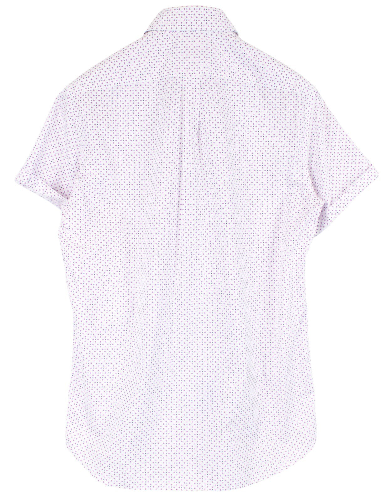 HARMONT & BLAINE Men Shirt M White Cotton Short Sleeve Logo Patterned Button-Up