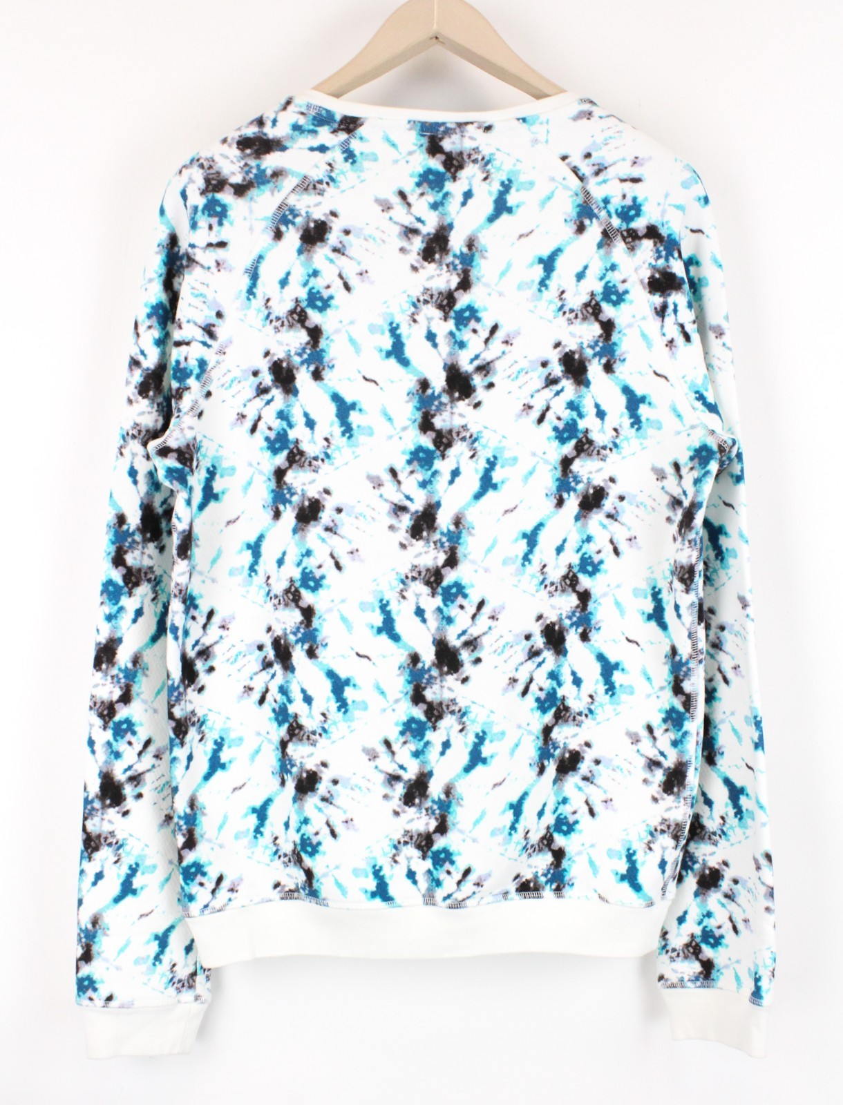 SCOTCH & SODA Ams Blauw Men Sweatshirt M White Cotton Blue Printed Long Sleeve