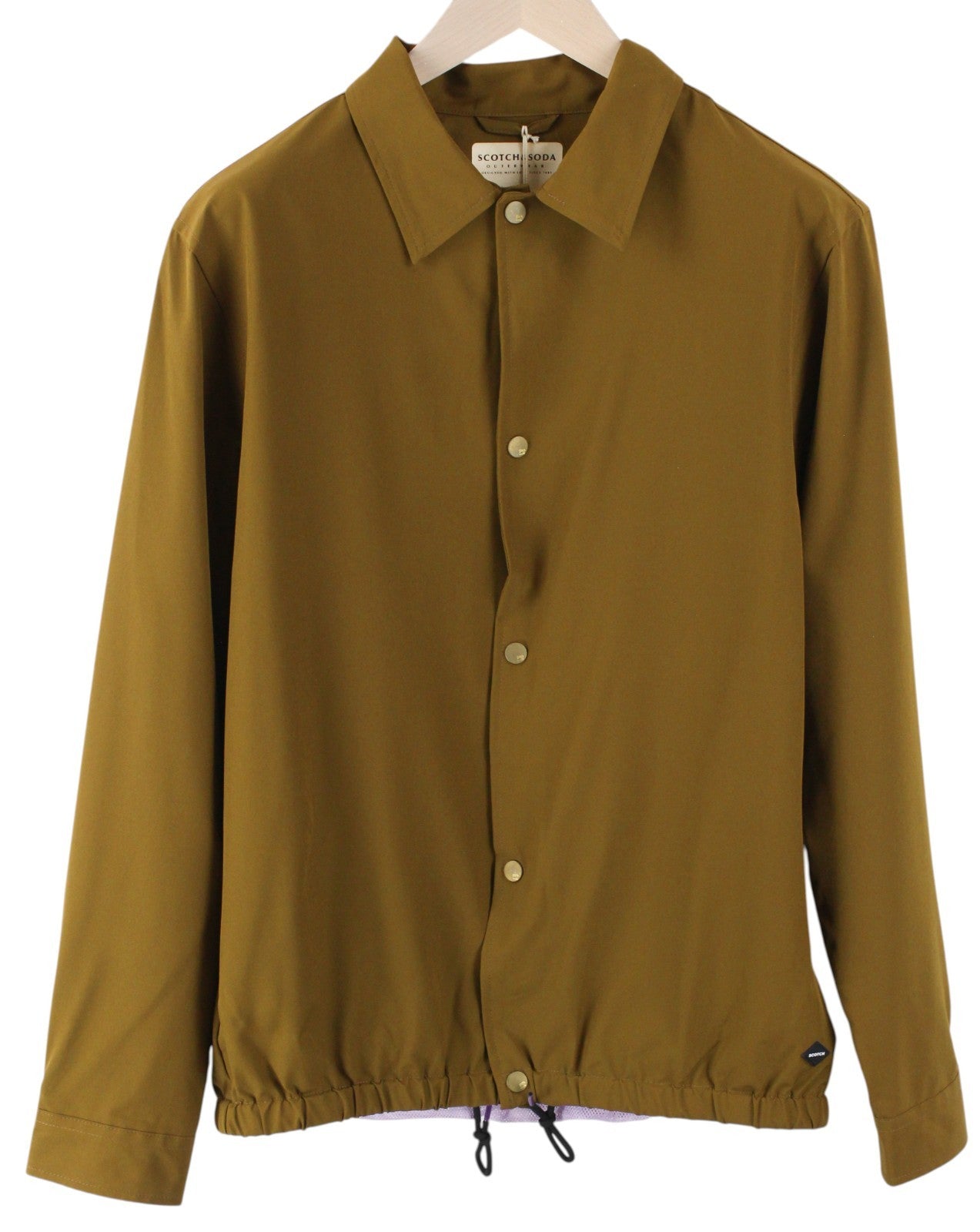 SCOTCH & SODA Ams Couture Men Jacket ~L Brown Snaps Long Sleeved Collared