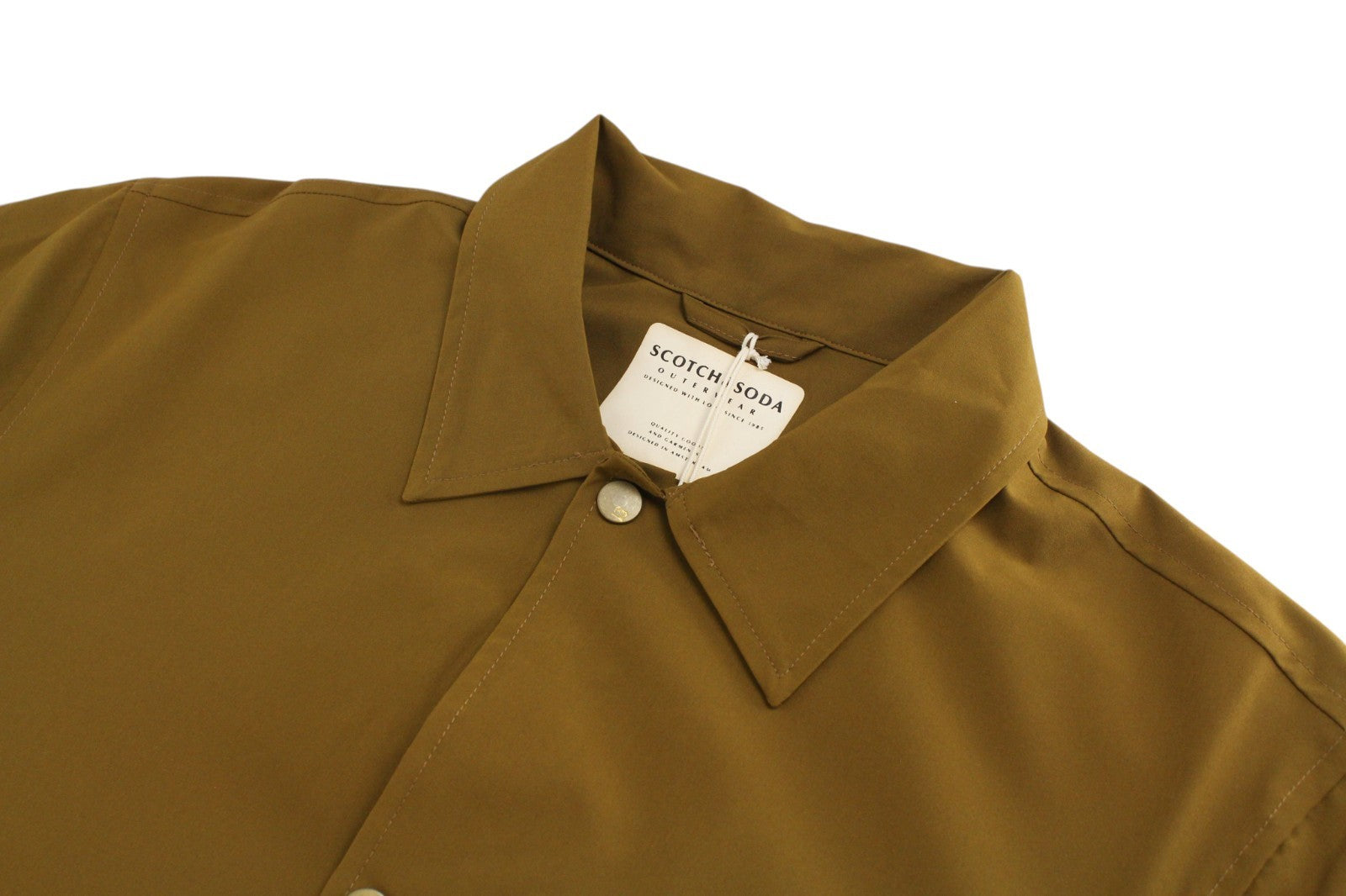 SCOTCH & SODA Ams Couture Men Jacket ~L Brown Snaps Long Sleeved Collared