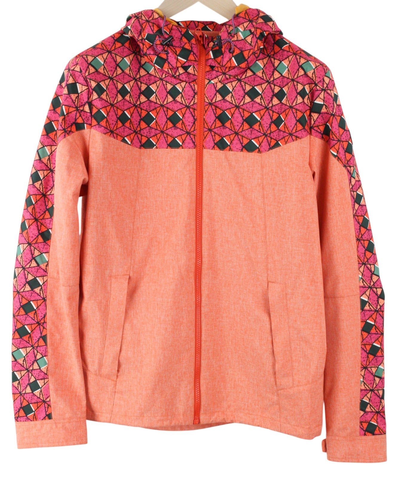 SCOTCH & SODA Ams Couture Men Jacket S Orange Geometric Pattern Hooded Casual