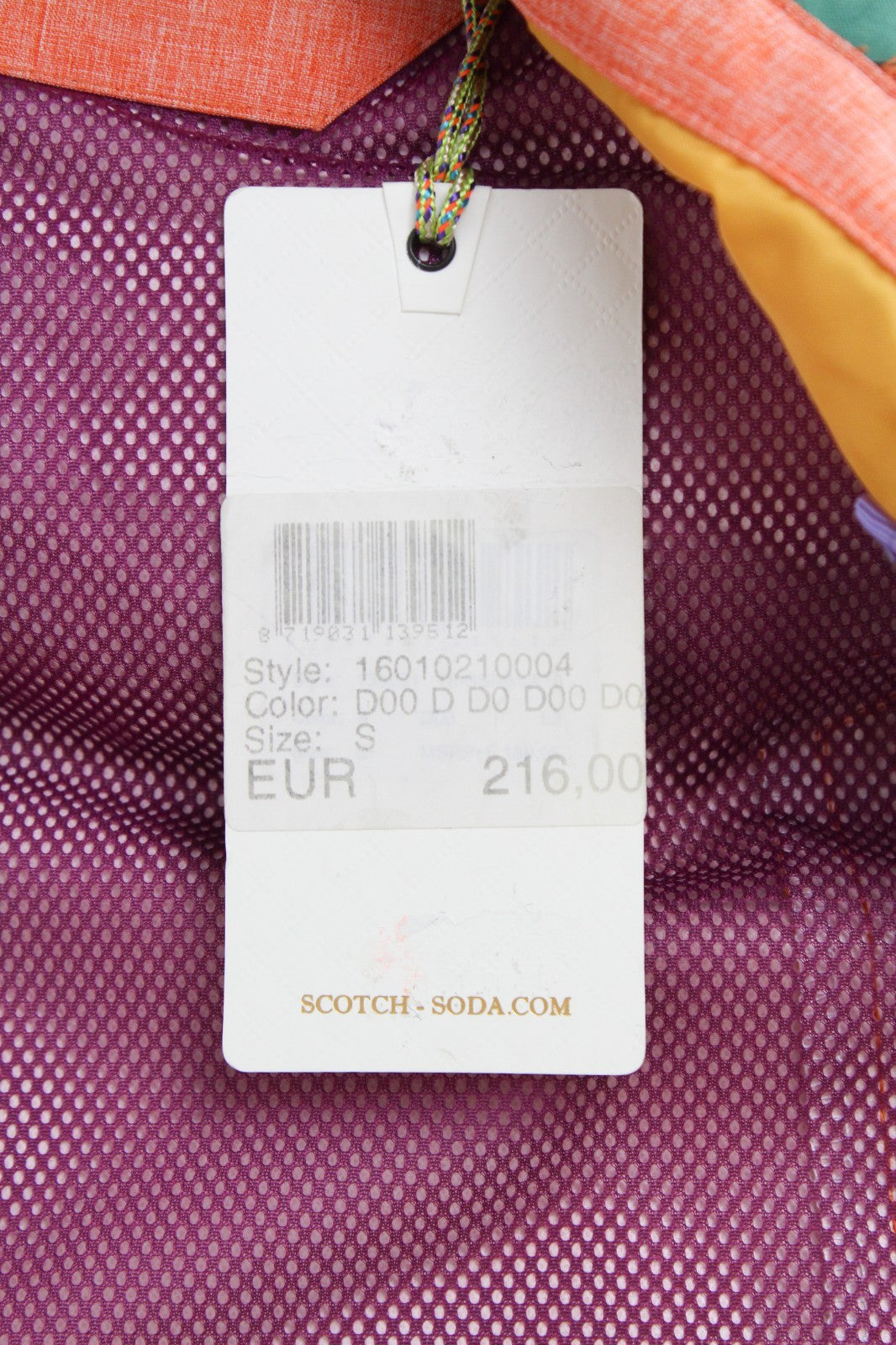 SCOTCH & SODA Ams Couture Men Jacket S Orange Geometric Pattern Hooded