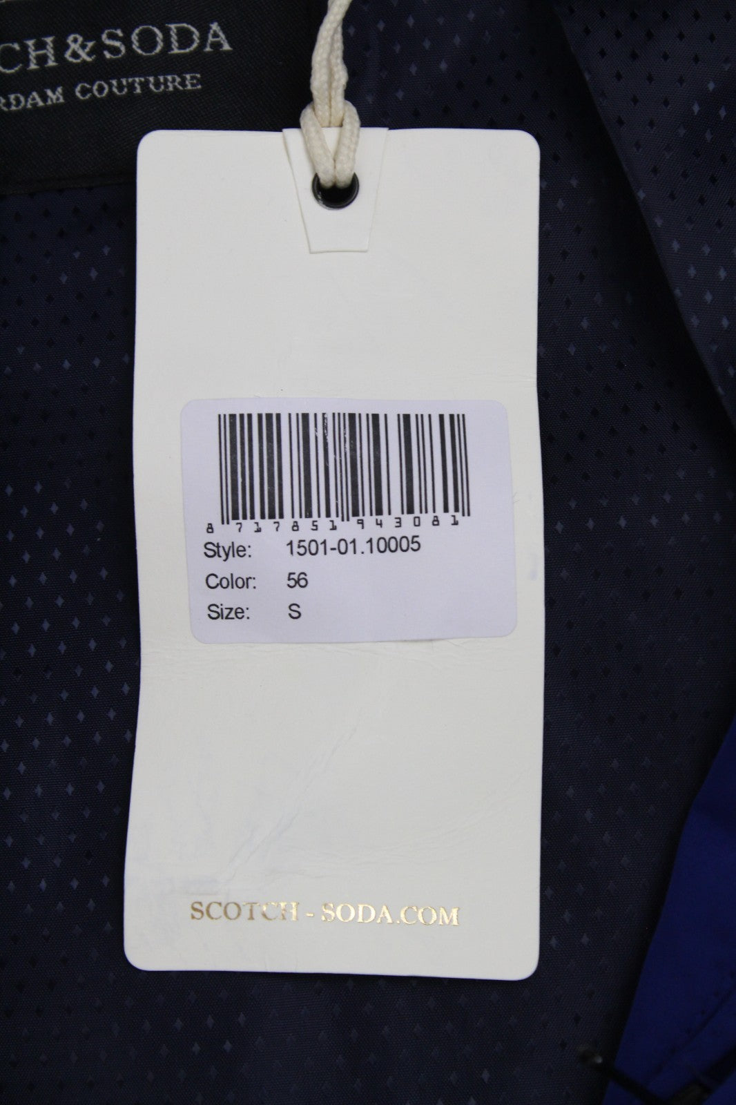 SCOTCH & SODA Ams Couture Men Jacket S Blue Lined Long Sleeved Zipped Casual