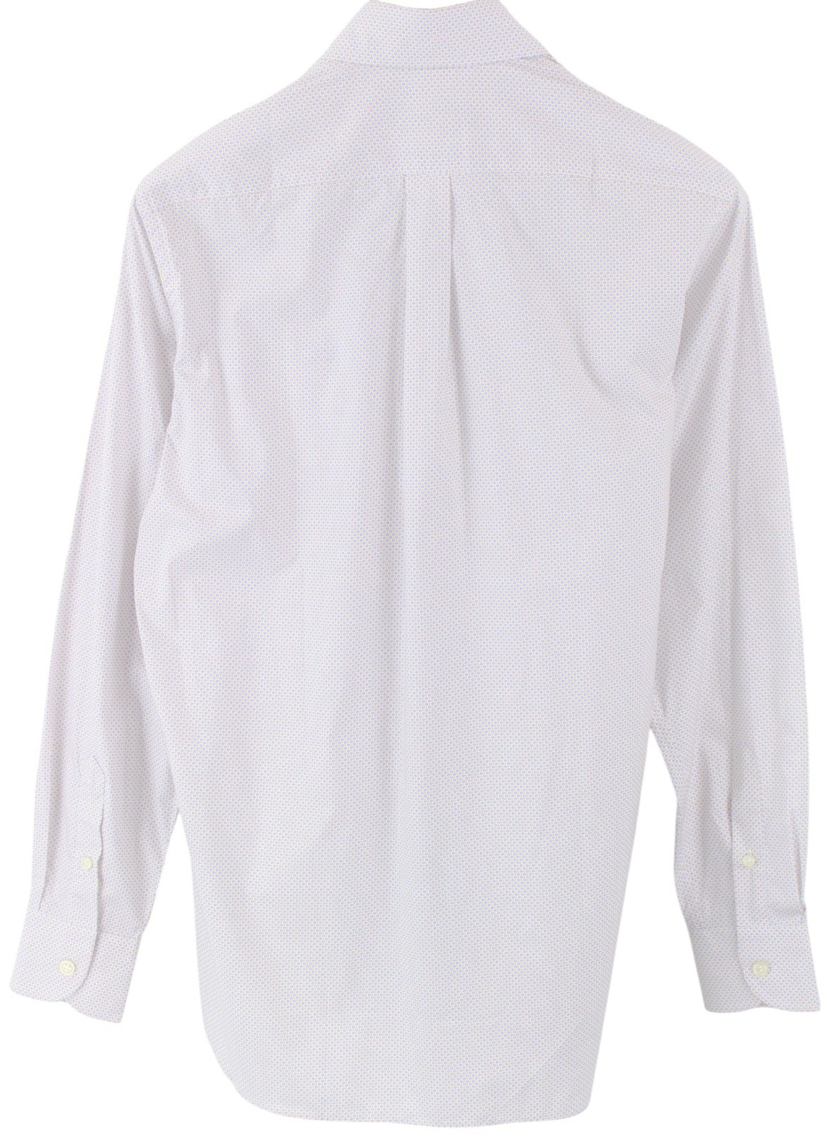 HARMONT & BLAINE Men Shirt M White Pure Cotton Blue Yellow Patterned Long Sleeve